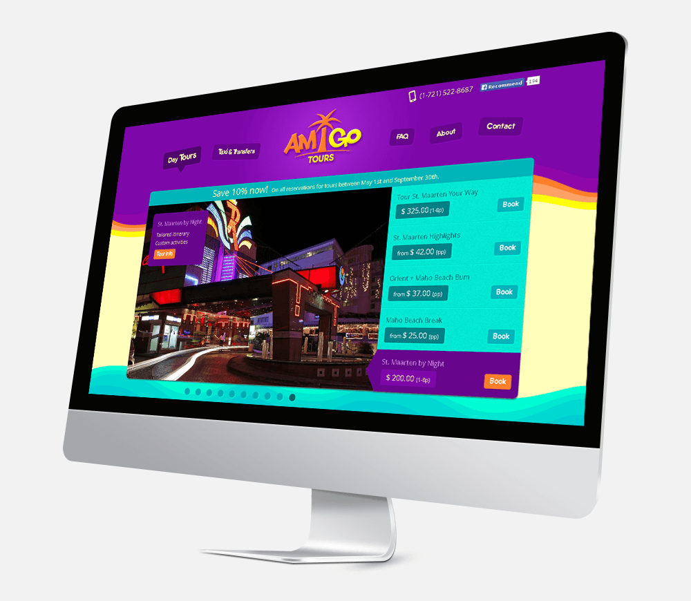 Amigo Tours on a desktop