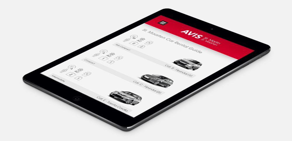 AVIS St. Maarten on a tablet