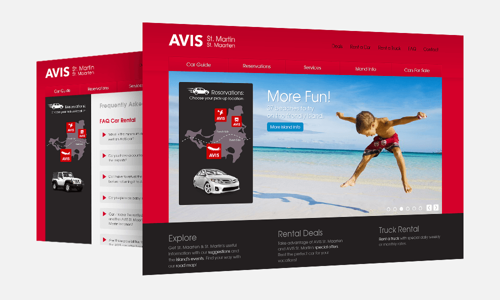 AVIS St. Maarten screen captures