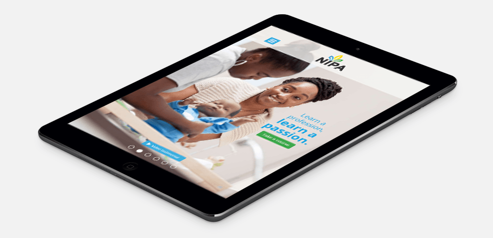 NIPA's Website on a tablet